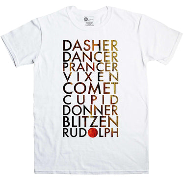 Christmas Men's Reindeer Names Unisex T-Shirt For Men And Women 8Ball